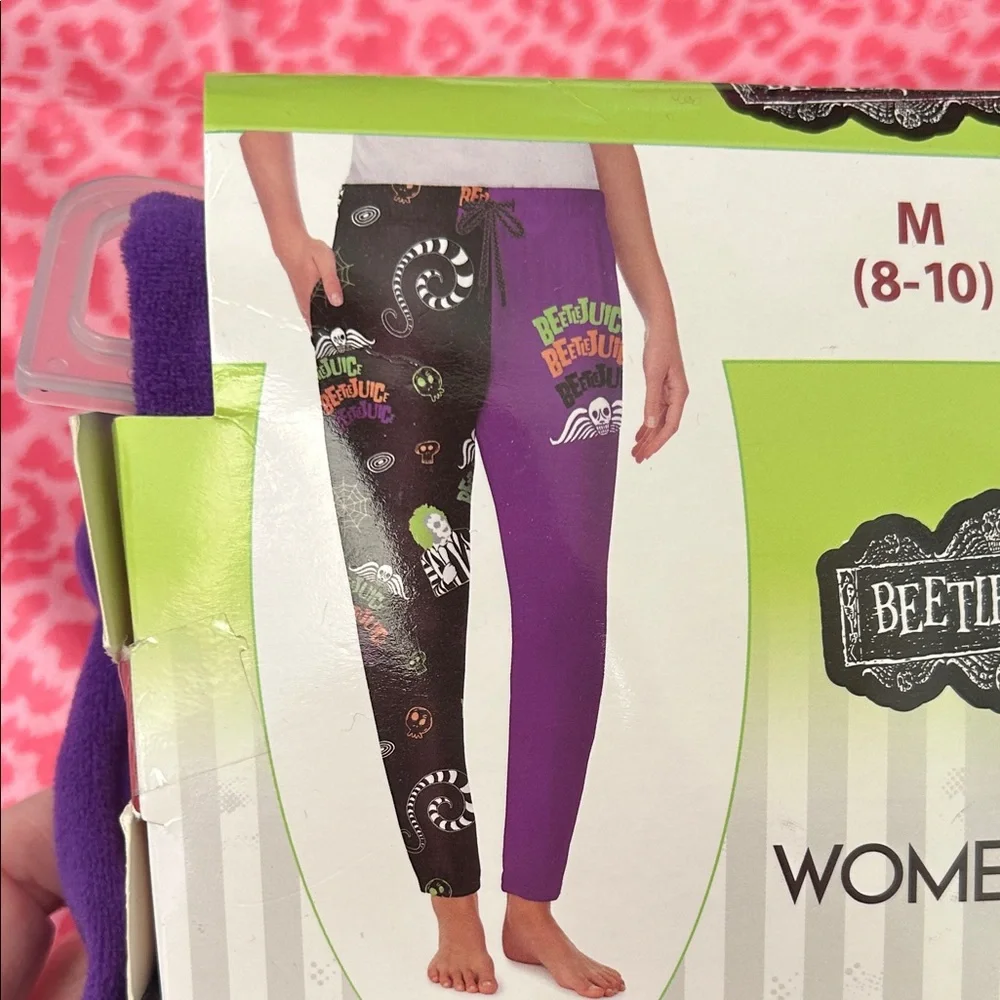 BettieJuice Women's Sleep Jogger with Pockets - Purple and Black